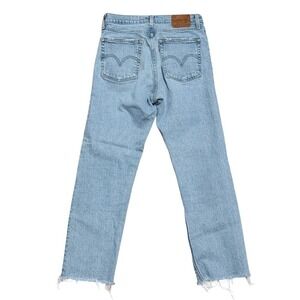 Levi's Premium Wedgie Straight Jeans Womens 26 Frayed Hem Denim Pants Distressed